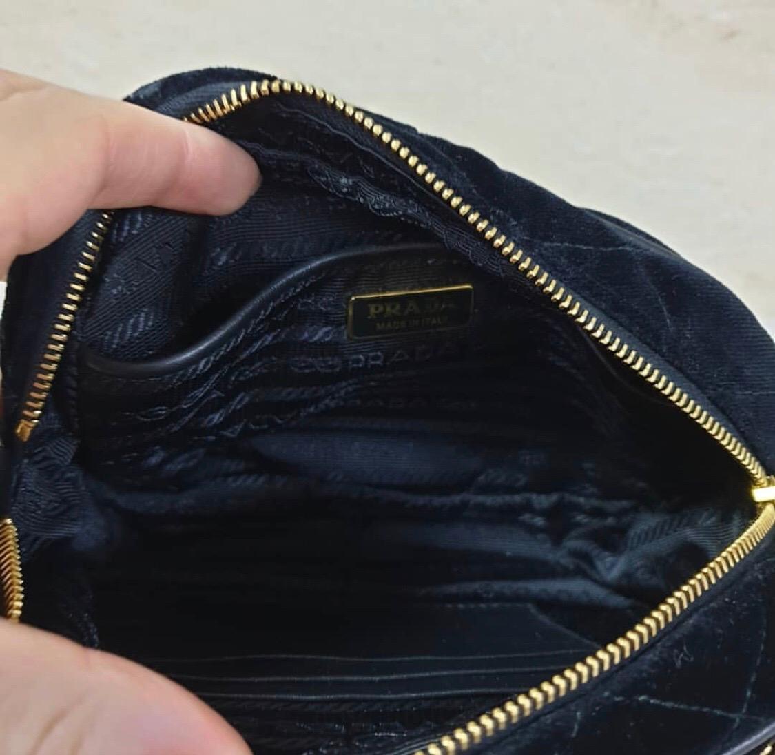 PradaCahier Small Velvet Convertible Belt Bag 2