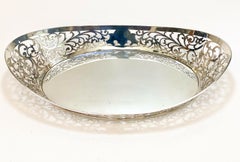 Pradella Ilario for Puiforcat Paris Sterling Silver Pierced Oval Tray