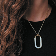 Collana con ciondolo a maglie in oro 18 carati con pavé di diamanti Pradera Irama, 1,87 ct.