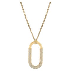 Collana con ciondolo a maglie in oro 18 carati con pavé di diamanti Pradera Irama, 1,87 ct.