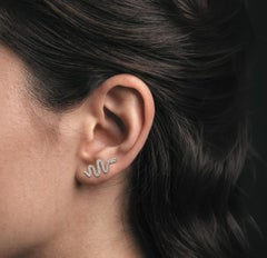 Orecchini Pradera Irama in oro rosa 18 carati con serpenti in pavé, diamanti da 0,41 carati