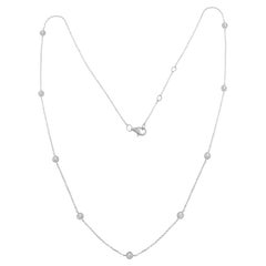 Pradera Irama 18K White Gold Diamond Link Pendant Necklace, New