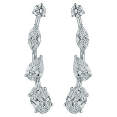 Pendientes tipo «earcuff» de Pradera Irama en oro blanco de 18 quilates con diamantes de 3,54 quilates