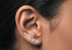 Pradera Irama Stars Pavé Earrings in 18K Gold with 0.61 ct Diamonds