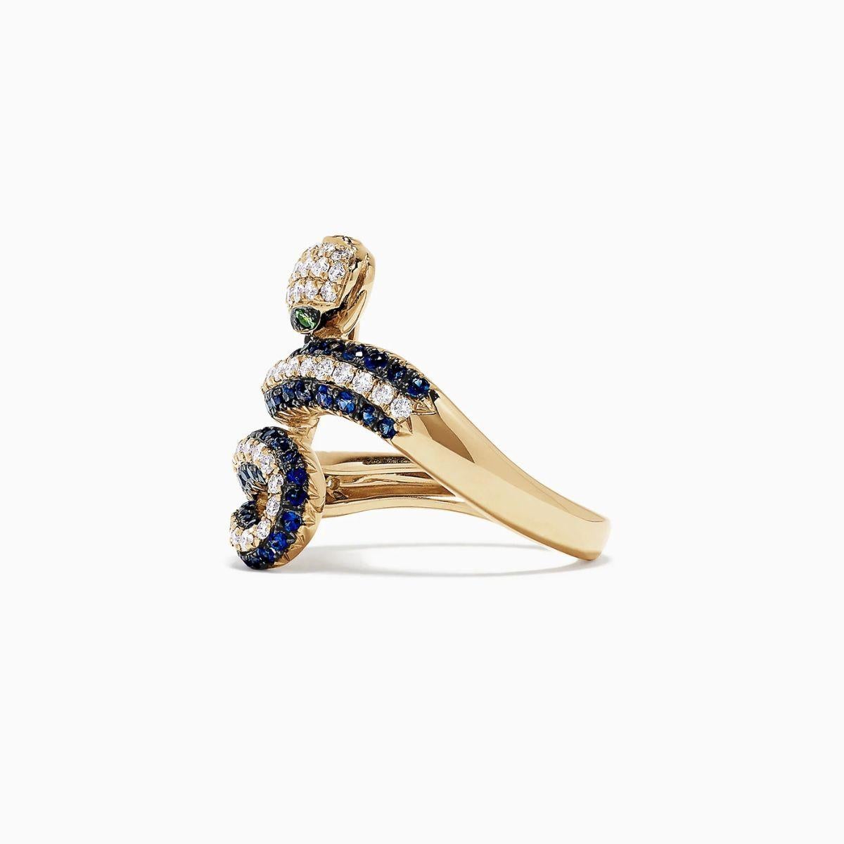 Pradera Jewels 14K Gold Ring mit Weiß  Diamanten & Saphire (Zeitgenössisch) im Angebot