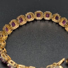 Pradera Jewels Bracciale in oro rosa 18k con diamanti e rubini