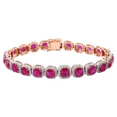 Pradera Jewels 18k Rose Gold Armband mit Diamanten & Rubinen