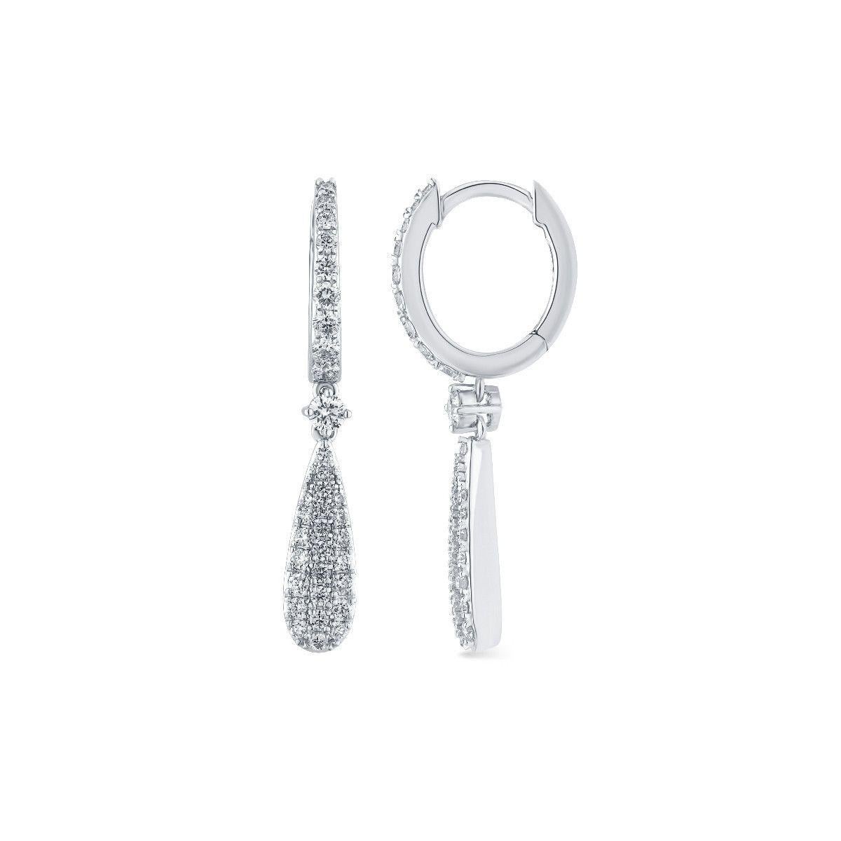 Contemporaneo Orecchini in oro bianco 18 carati con diamanti di Pradera Jewels in vendita