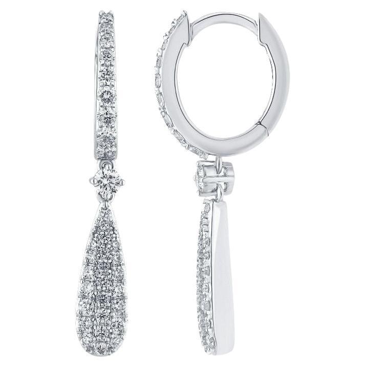 Orecchini in oro bianco 18 carati con diamanti di Pradera Jewels