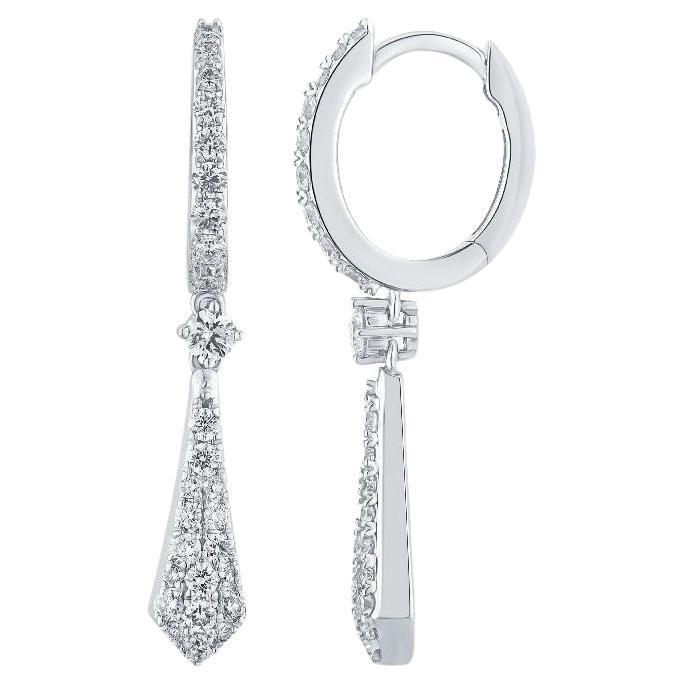 Orecchini in oro bianco 18 carati con diamanti di Pradera Jewels