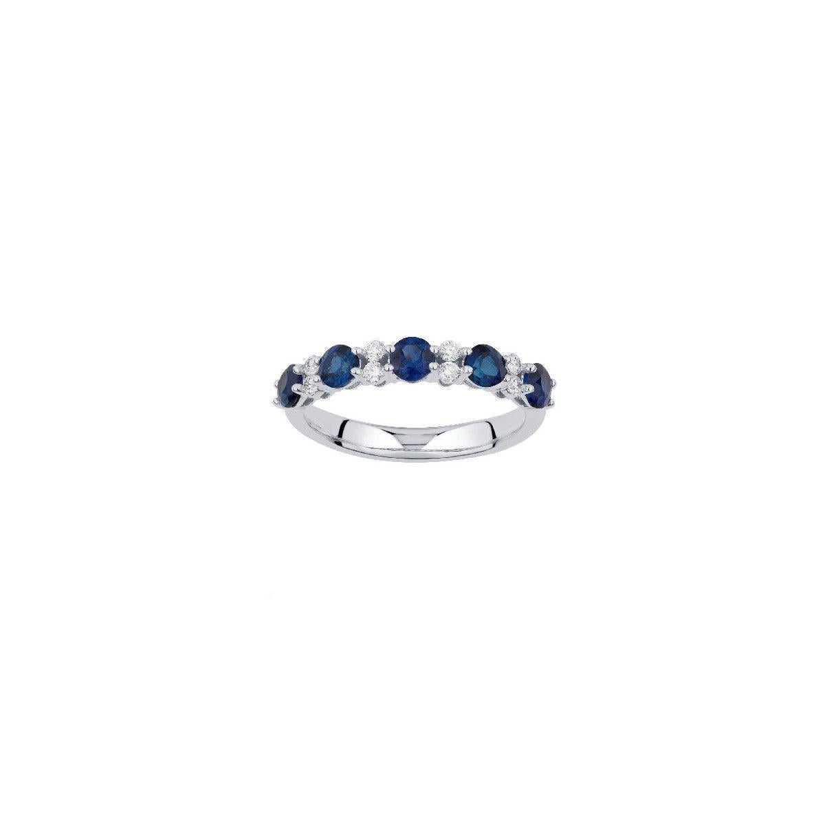 Pradera Jewels 18k Weißgold Ring mit Diamanten und 9 Smaragden im Angebot 3