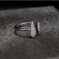 Pradera Joyas Anillo Oro Blanco 18k Con Diamantes