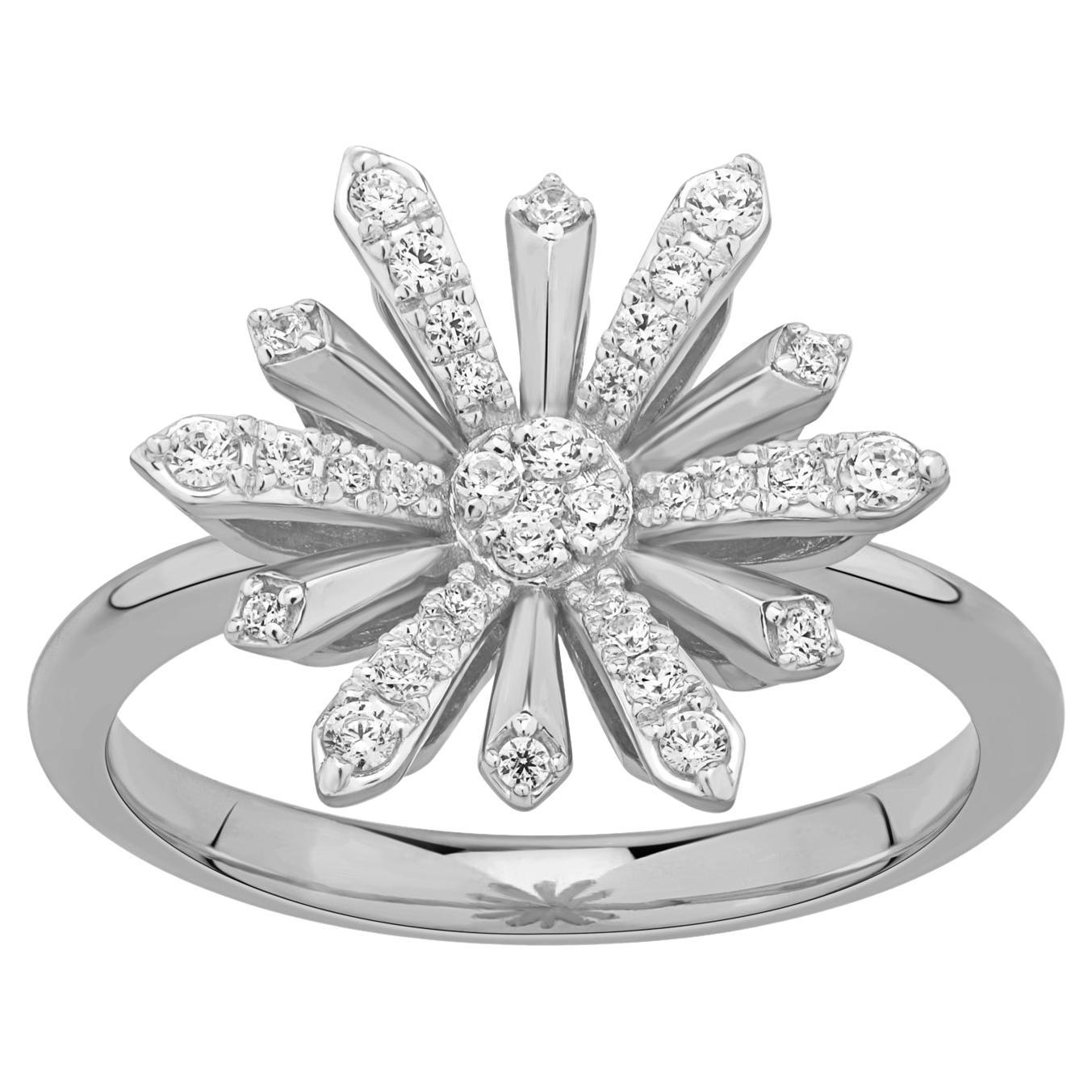 Anello in oro bianco 18 carati con diamanti di Pradera Jewels