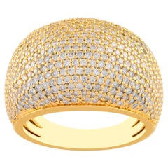 Bague Pradera Jewels en or jaune 18 carats avec pavé de diamants