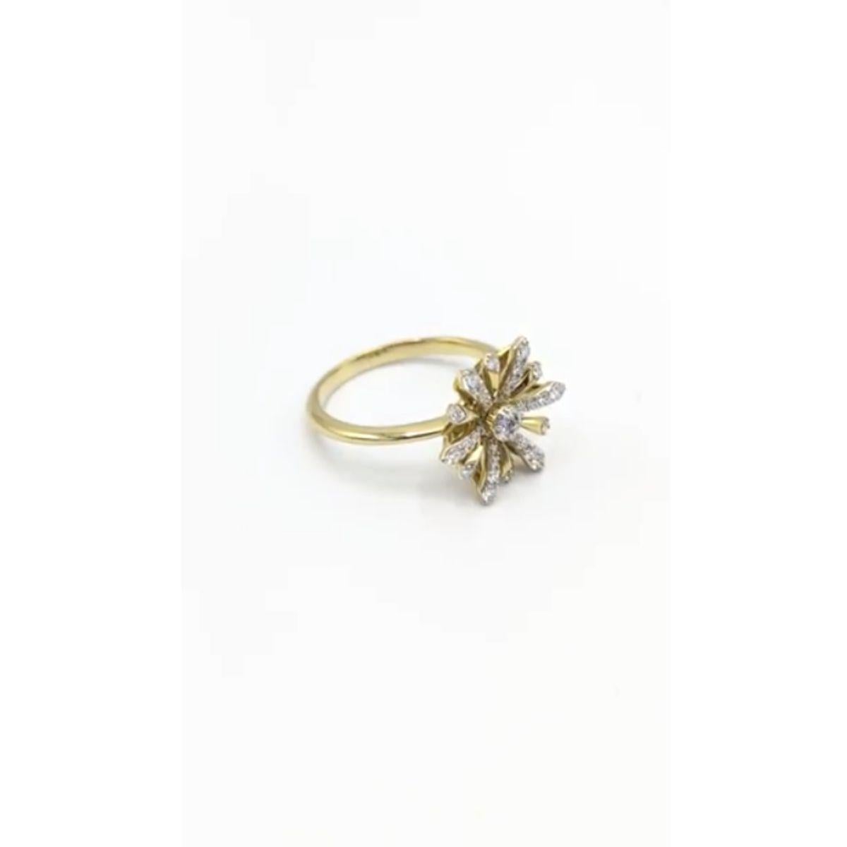 Pradera Jewels Bague soleil Edelweiss en or jaune 18 carats avec diamants en vente 9