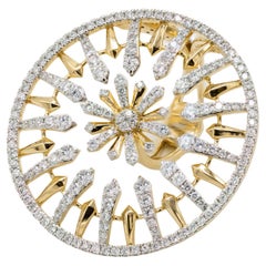 Pradera Jewels 18K Yellow Gold Edelweiss Sunshine Ring with Diamonds