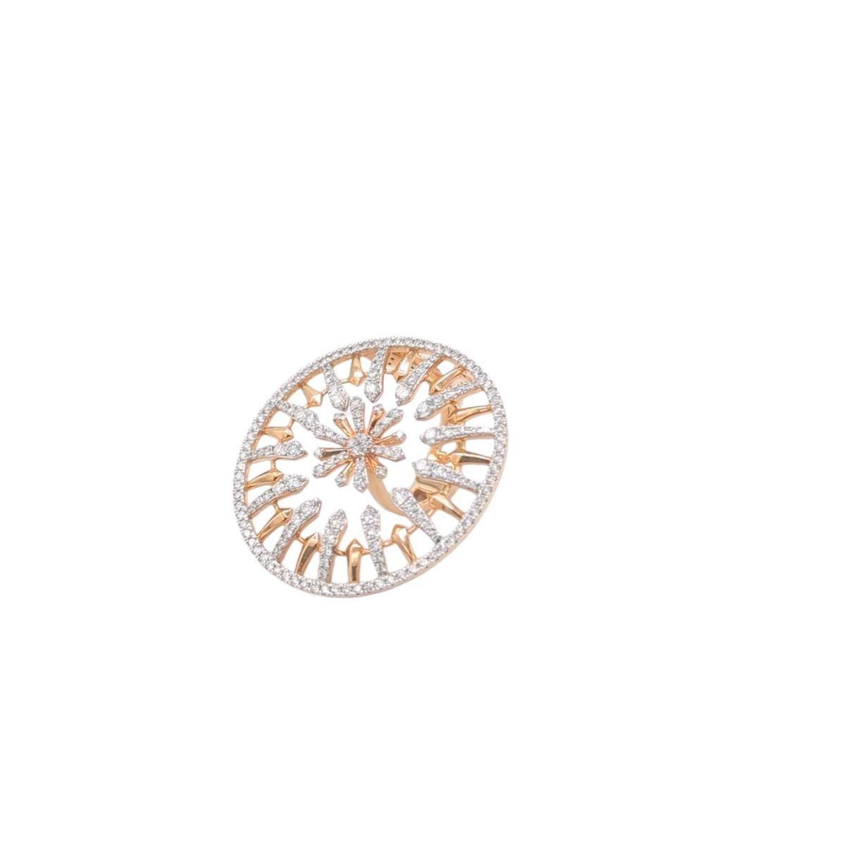 Contemporain Pradera Jewels Bague en or jaune 18 carats avec diamants en vente