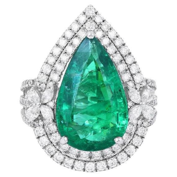Contemporain Pradera Jewels Collier en or jaune 18 carats avec diamants et émeraude en vente