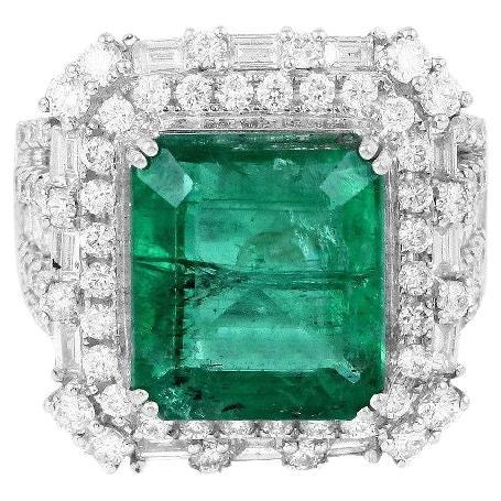 Perle Pradera Jewels Collier en or jaune 18 carats avec diamants et émeraude en vente