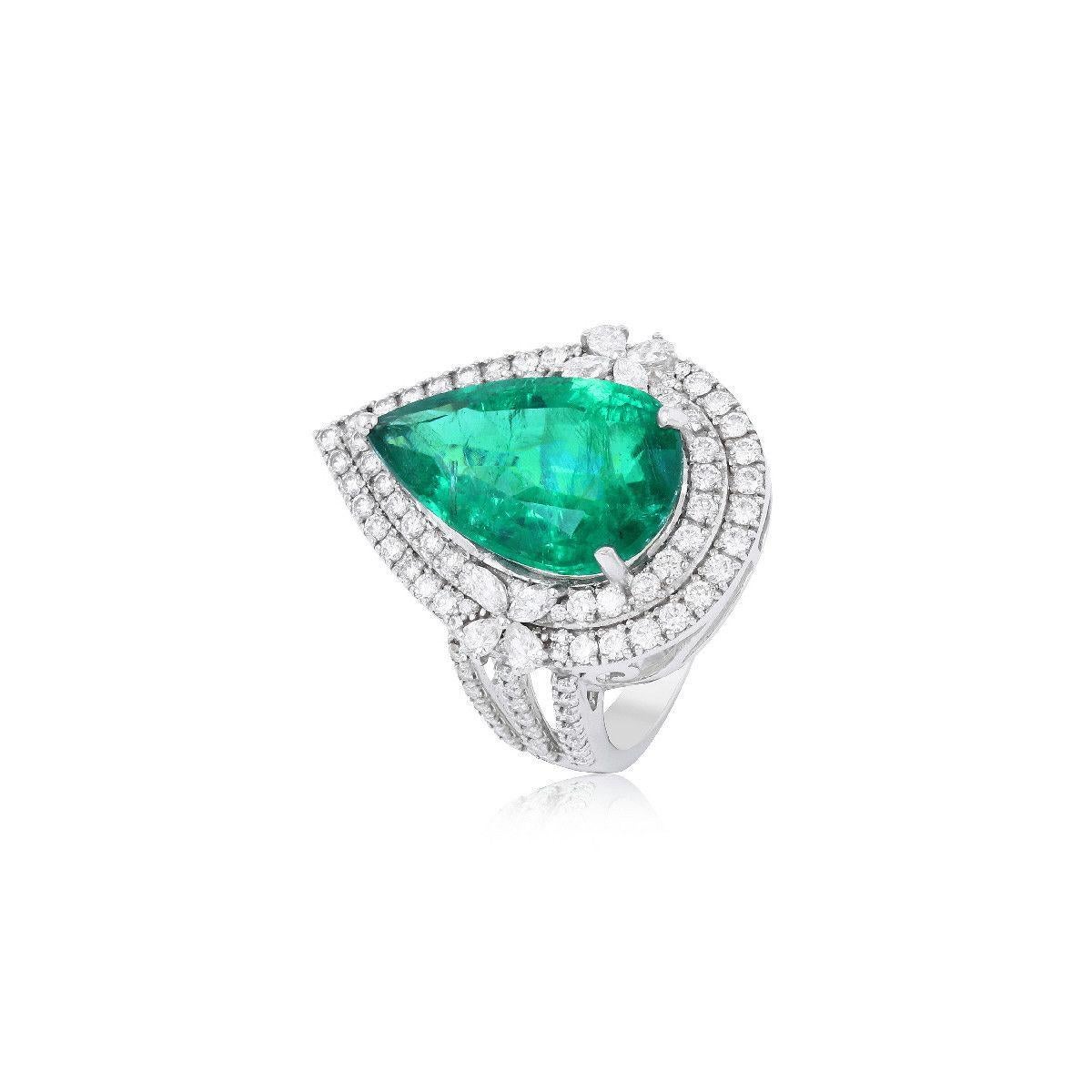 Pradera Jewels Collier en or jaune 18 carats avec diamants et émeraude Neuf - En vente à Bilbao, ES