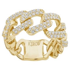 Anello in oro giallo 18 carati con diamanti di Pradera Jewels