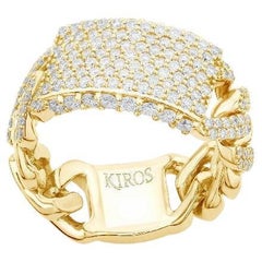 Anello in oro giallo 18 carati con diamanti di Pradera Jewels