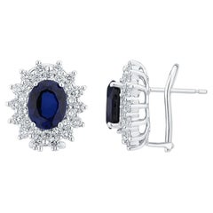 Pradera Jewels Orecchini con zaffiro blu, oro bianco 18k e diamanti bianchi