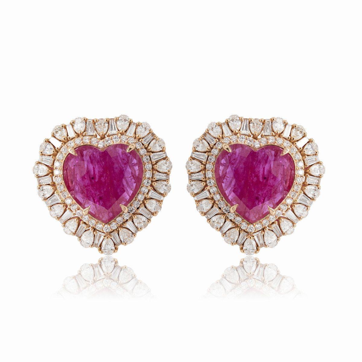 Pradera Joyas Pendientes Esmeralda & Oro Rosa 18k & Diamantes Blancos en venta 12