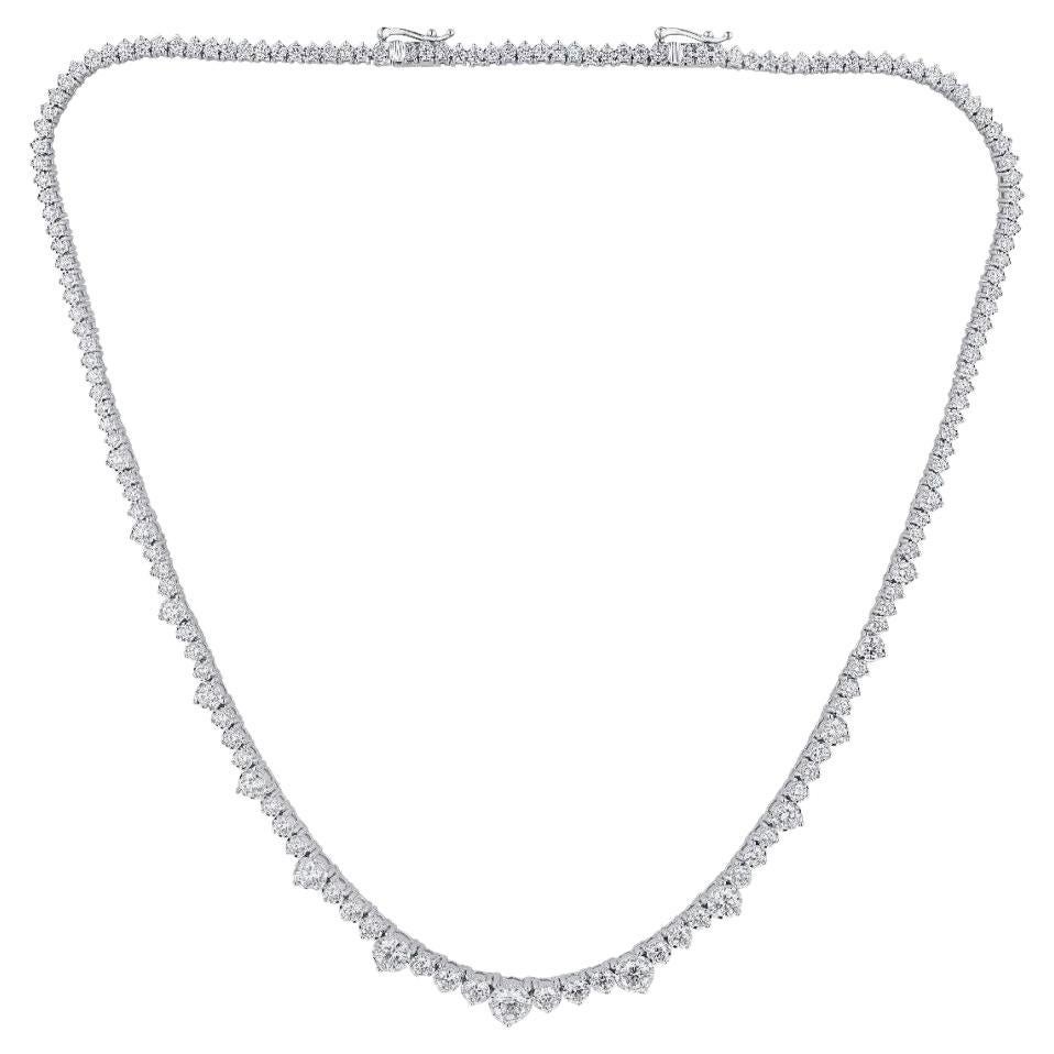 Pradera Jewels Glimmer Halskette & 18k Weißgold & weiße Diamanten im Angebot