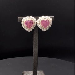 Pradera Jewels Rubin-Ohrringe & 18k Rose Gold & weiße Diamanten