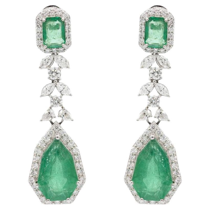 Taille brillant Pradera Jewels Boucles d'oreilles rubis & or rose 18k & diamants blancs en vente