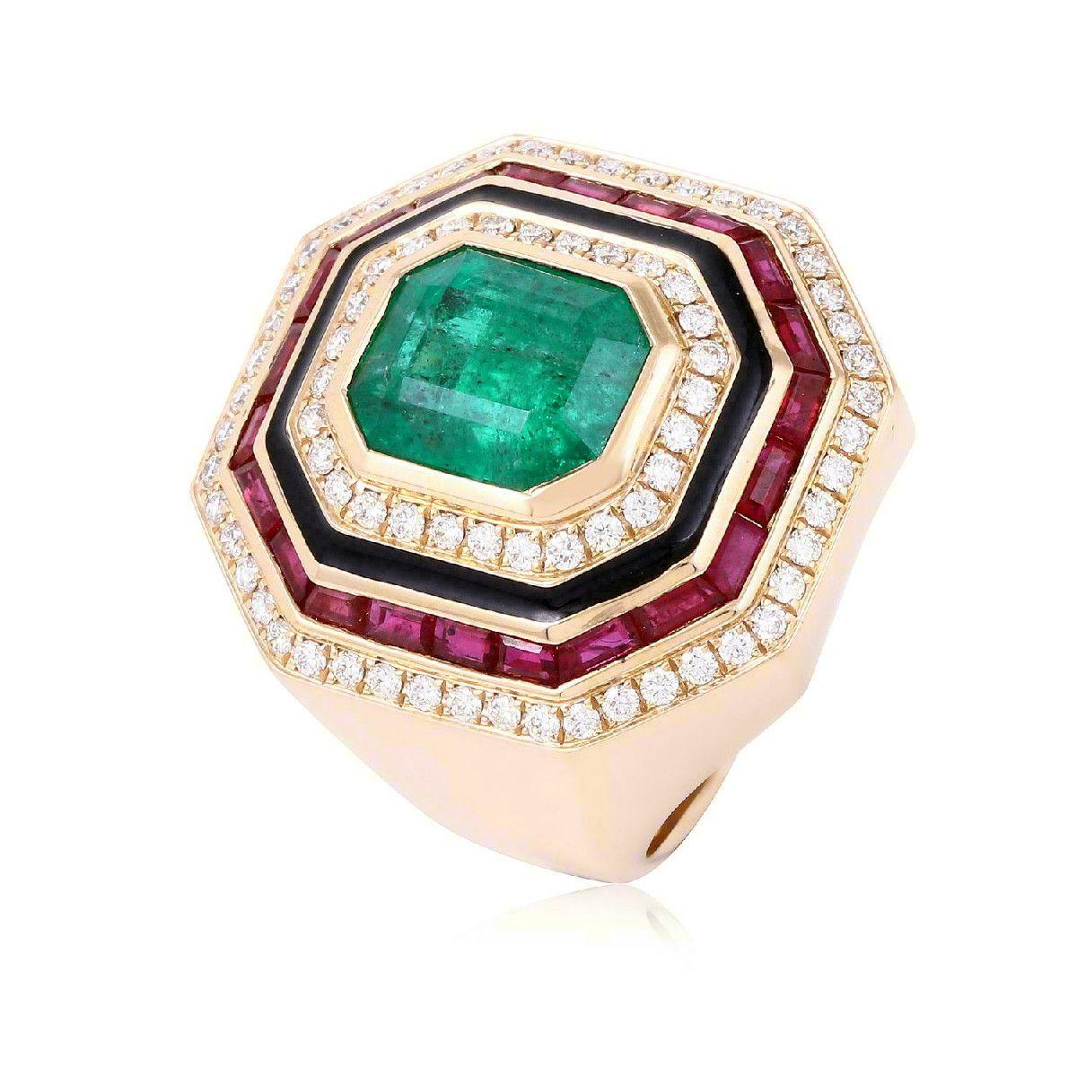 Pradera Jewels Ruby RIng & 18k Rose Gold & White Diamonds en vente 13