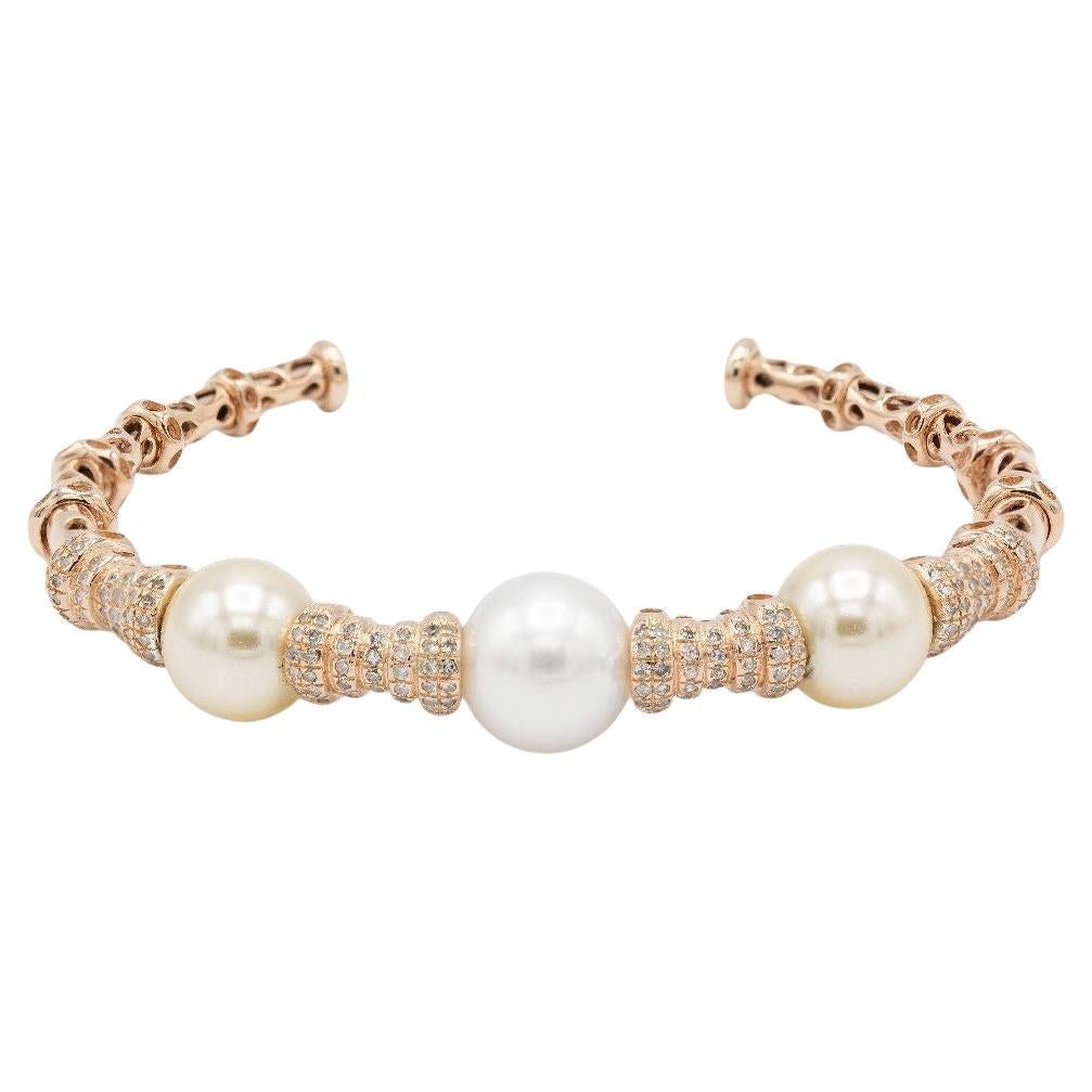Pradera Jewell Bracciale d'argento con diamanti e perle in vendita