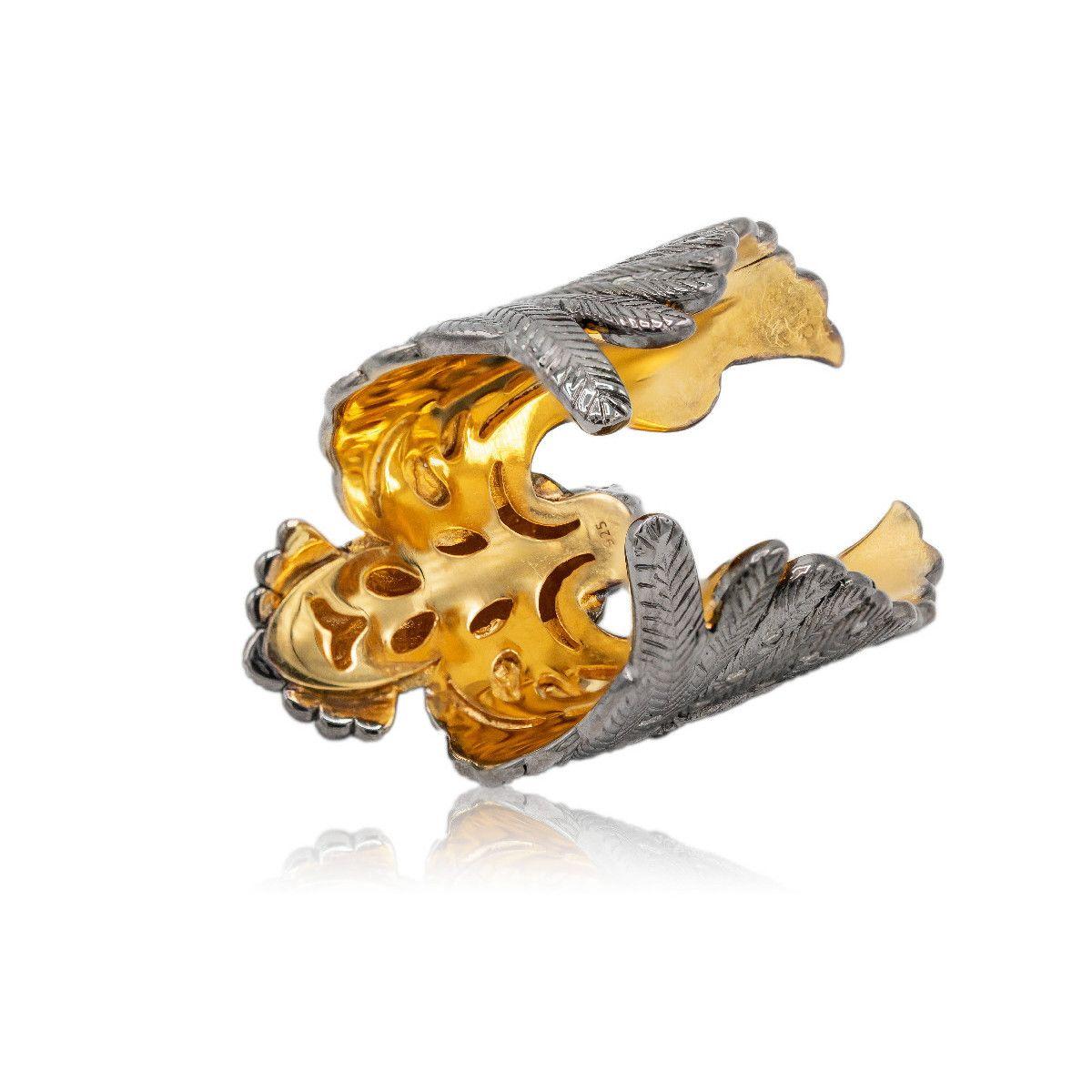 Pradera Jewels Silver Ring with Diamonds & Rubies For Sale 12