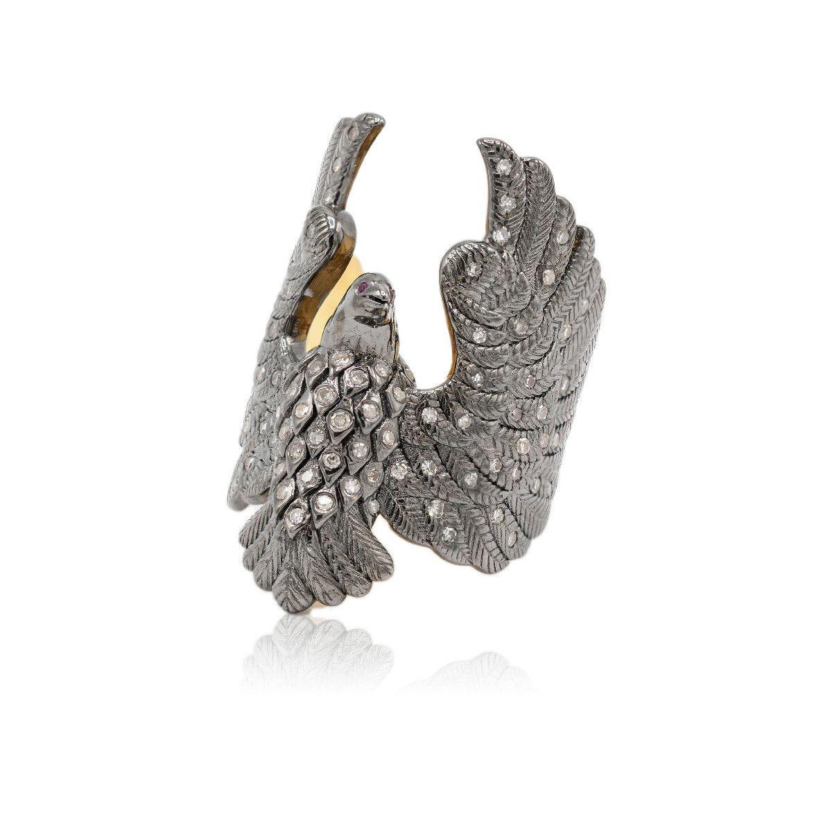 Pradera Jewels Silver Ring with Diamonds & Rubies For Sale 13