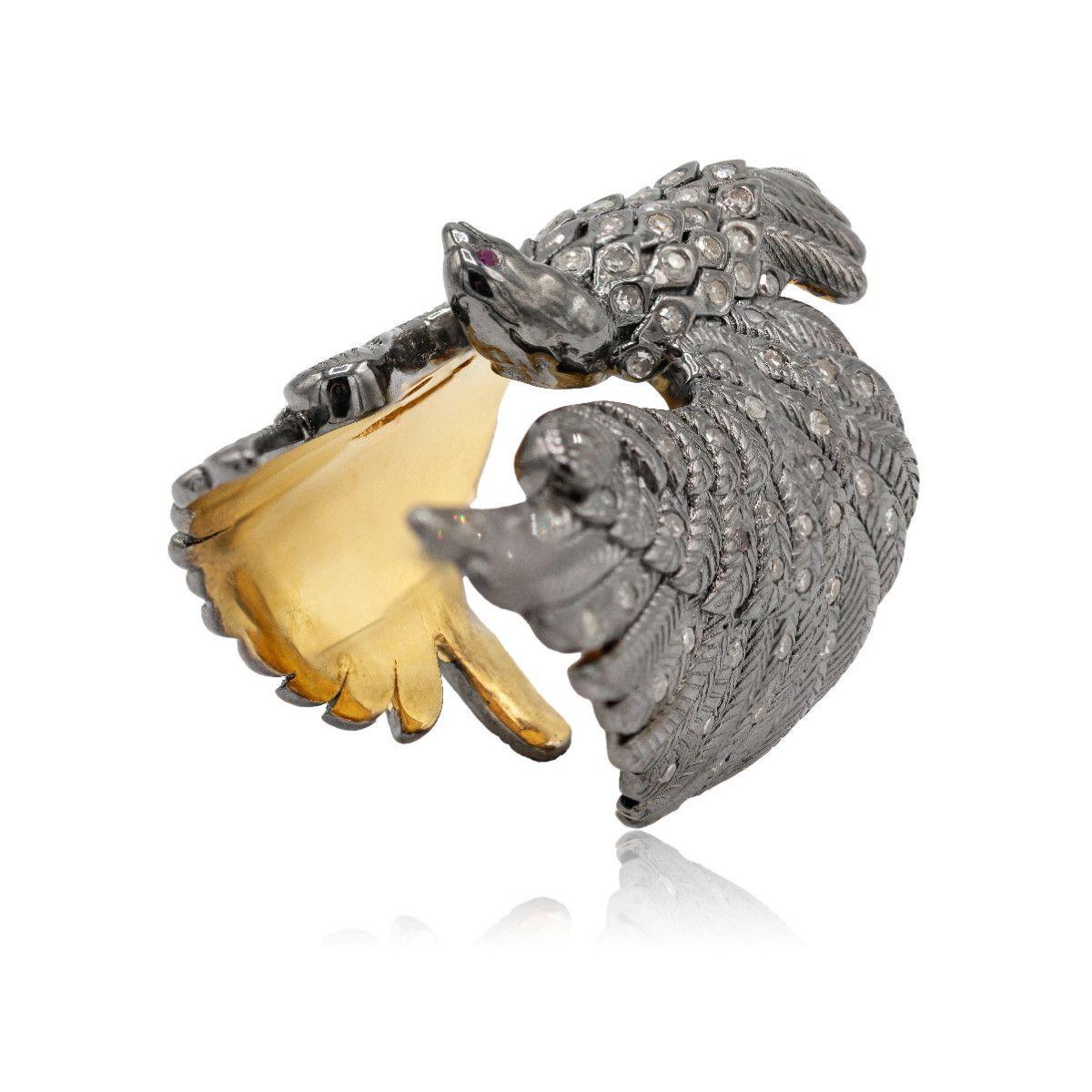 Pradera Jewels Silver Ring with Diamonds & Rubies For Sale 14