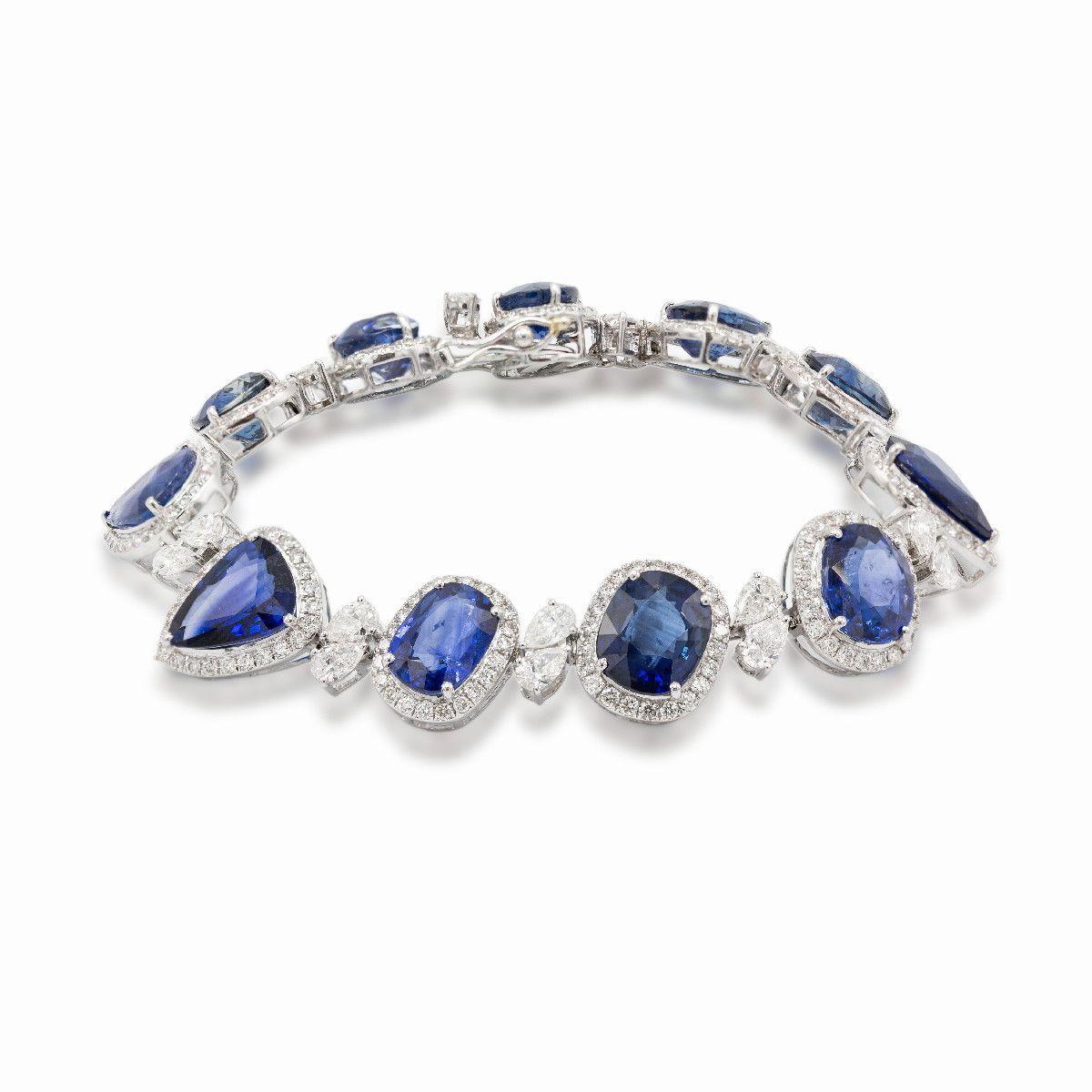 Contemporain Pradera Jewels Bracelet intemporel en or blanc 18k et diamants blancs en vente