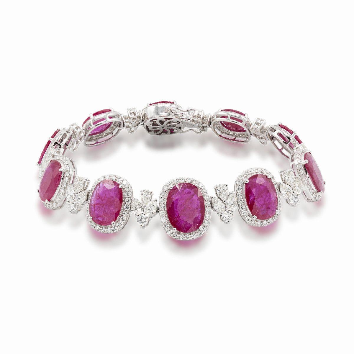 Taille brillant Pradera Jewels Bracelet intemporel en or blanc 18k et diamants blancs en vente