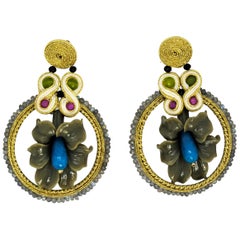 Collection de bijoux de voyage Pradera Kalas en argent et soutache avec résines et jade