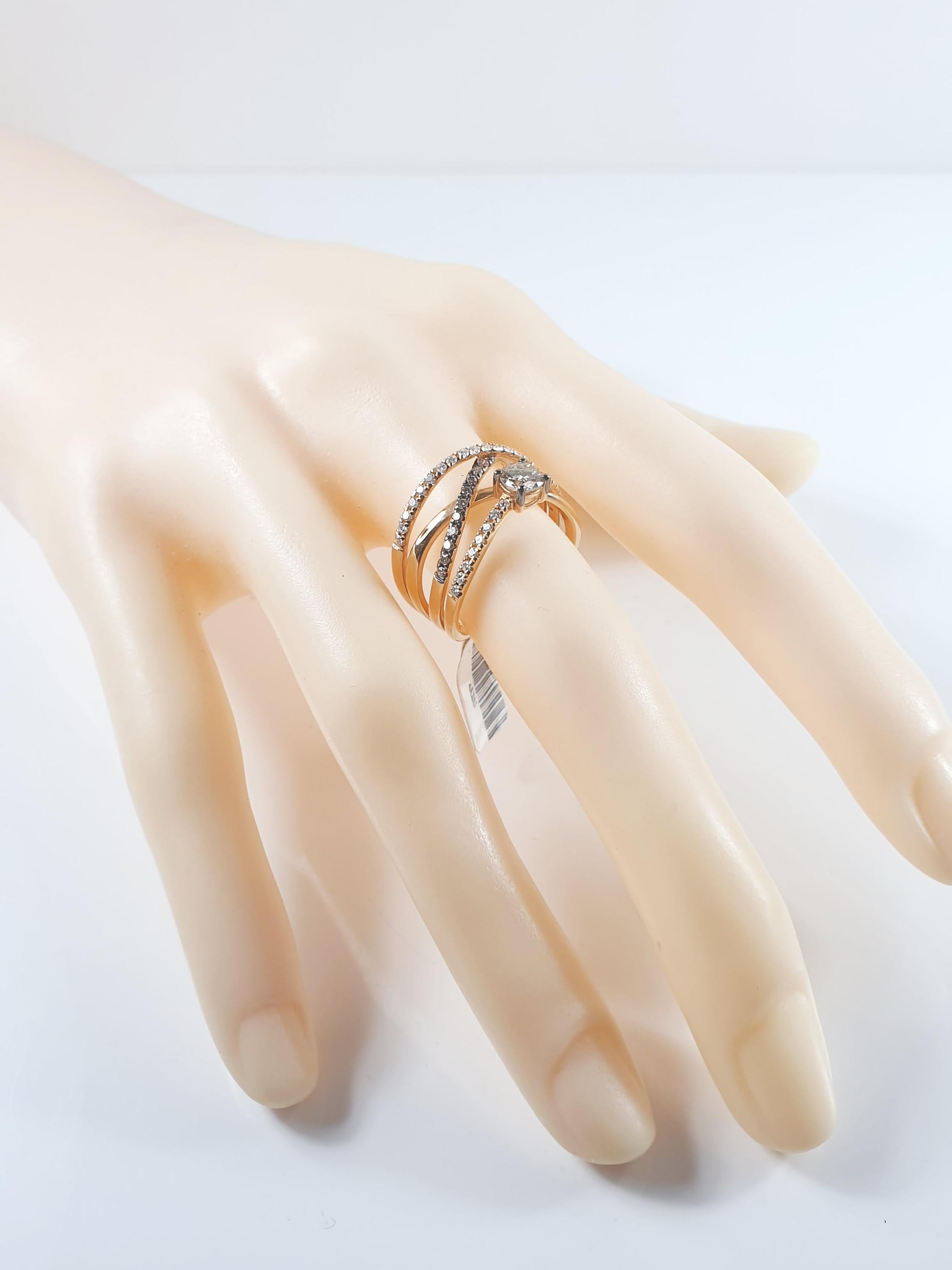 Pradera Solitär-Ring mit braunem Diamant in der Mitte aus 18 Karat Gold im Zustand „Neu“ im Angebot in Bilbao, ES