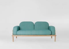 "Prado" Sofa in Parota Wood and Copper or Brass