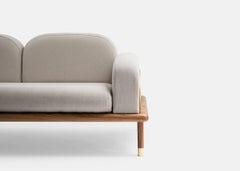 "Prado" Sofa in Parota Wood and details in copper or brass