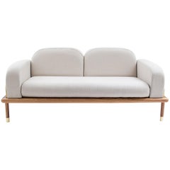 "Prado" Sofa in Parota Wood and details in copper or brass