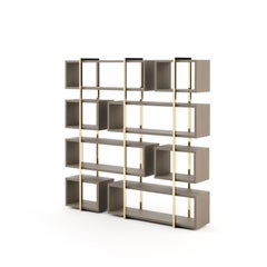 Mid-century bookshelf with customisable wood and steel