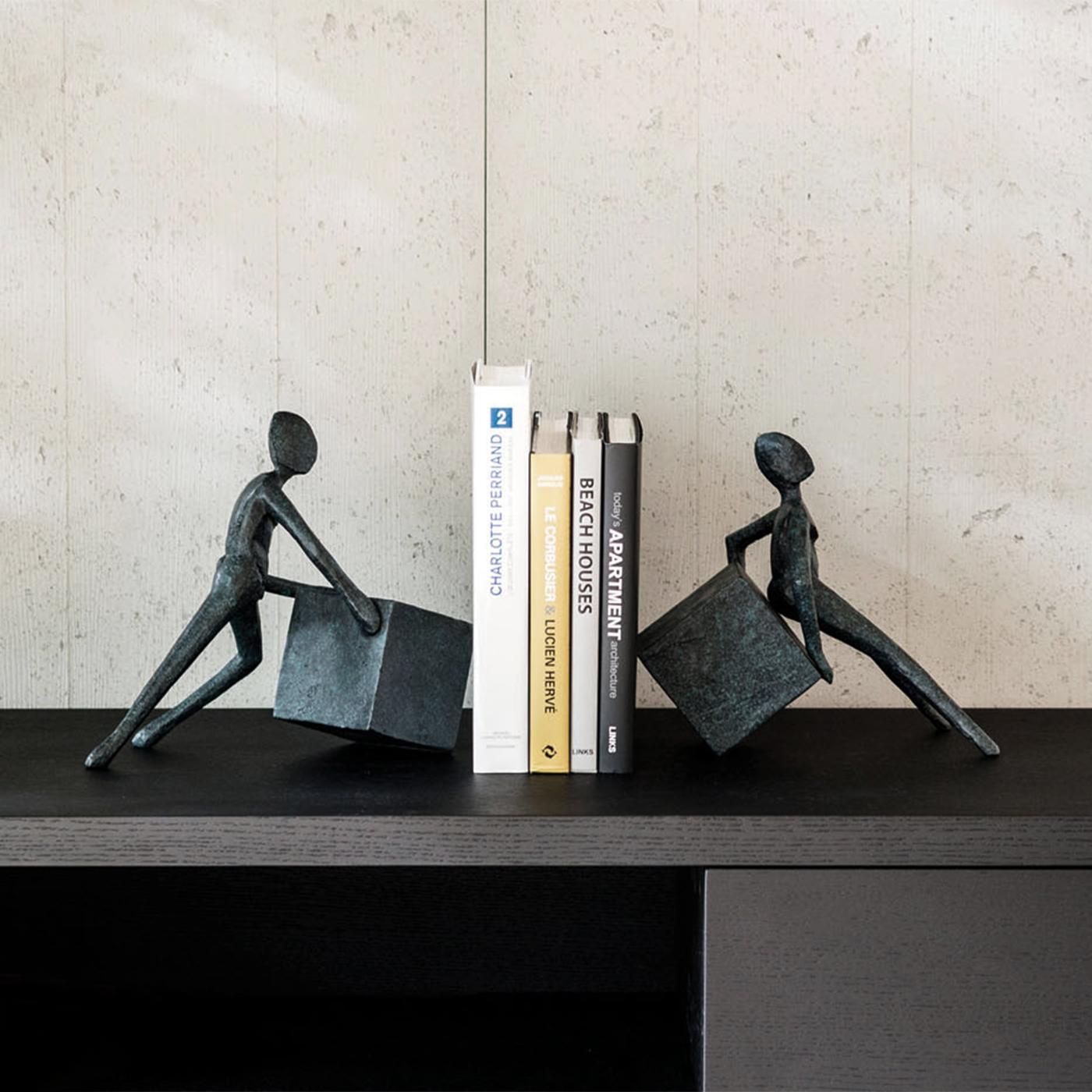 Bronze Pragma Sculpure Set of 2 Bookends For Sale