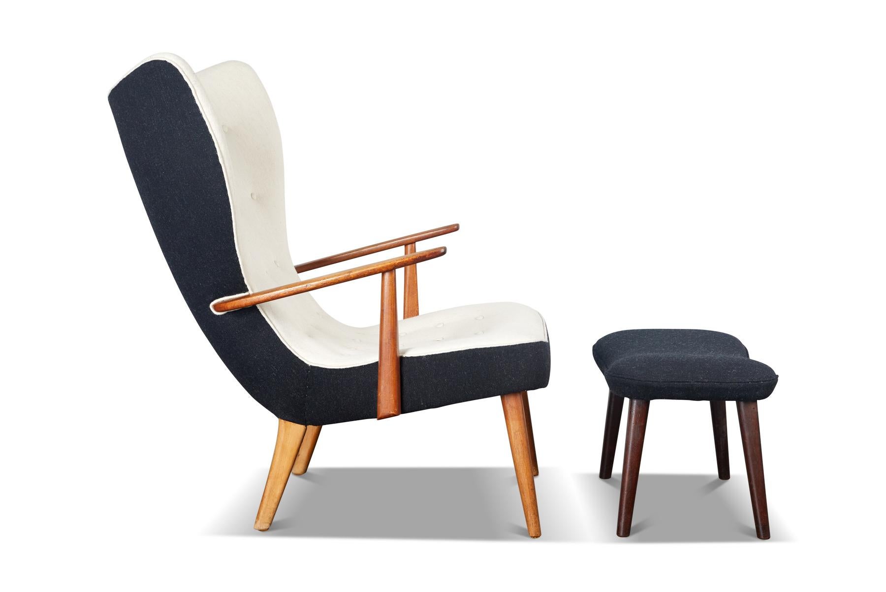 Leather Pragstolen Lounge Chair and Ottoman by Ib Madsen + Acton Schubell
