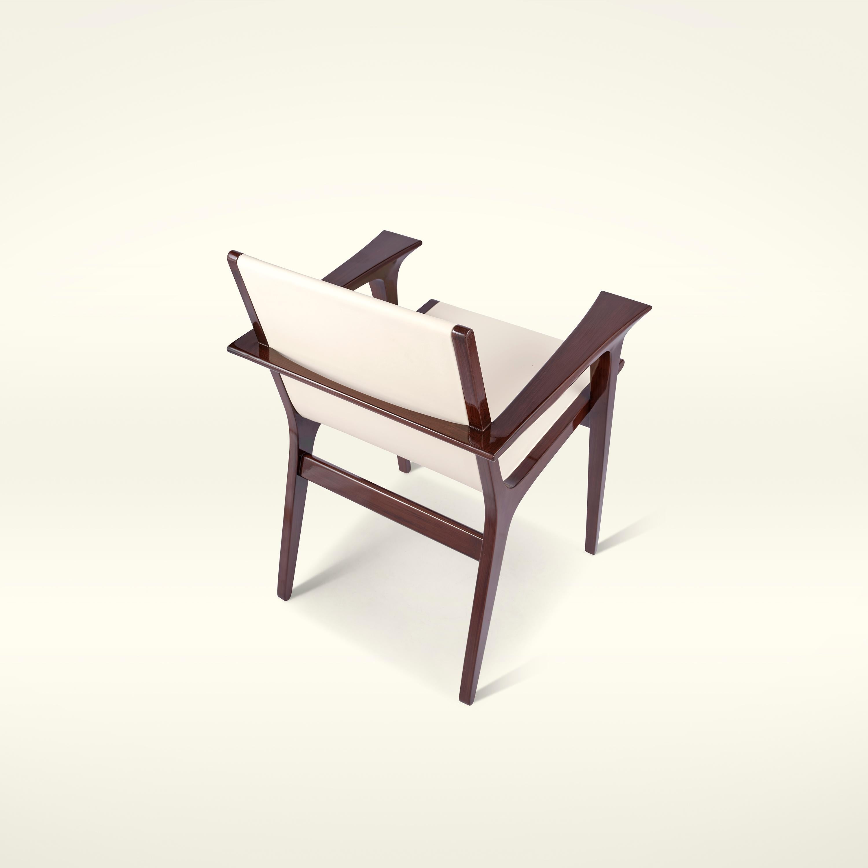 Turkish Prague Chair, Art Deco Inspiration with Beech Frame and Leather Upholstery For Sale