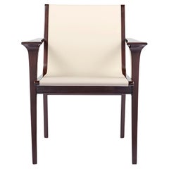 Prague Chair, Art Deco Inspiration with Beech Frame and Leather Upholstery