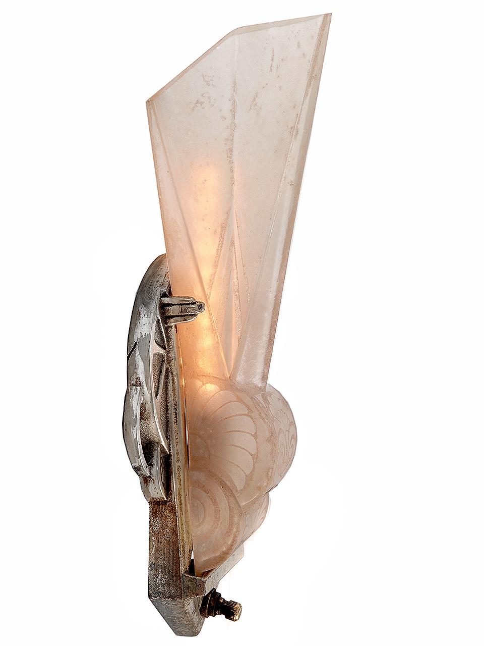 Art Glass Prague High Style Deco Sconce For Sale