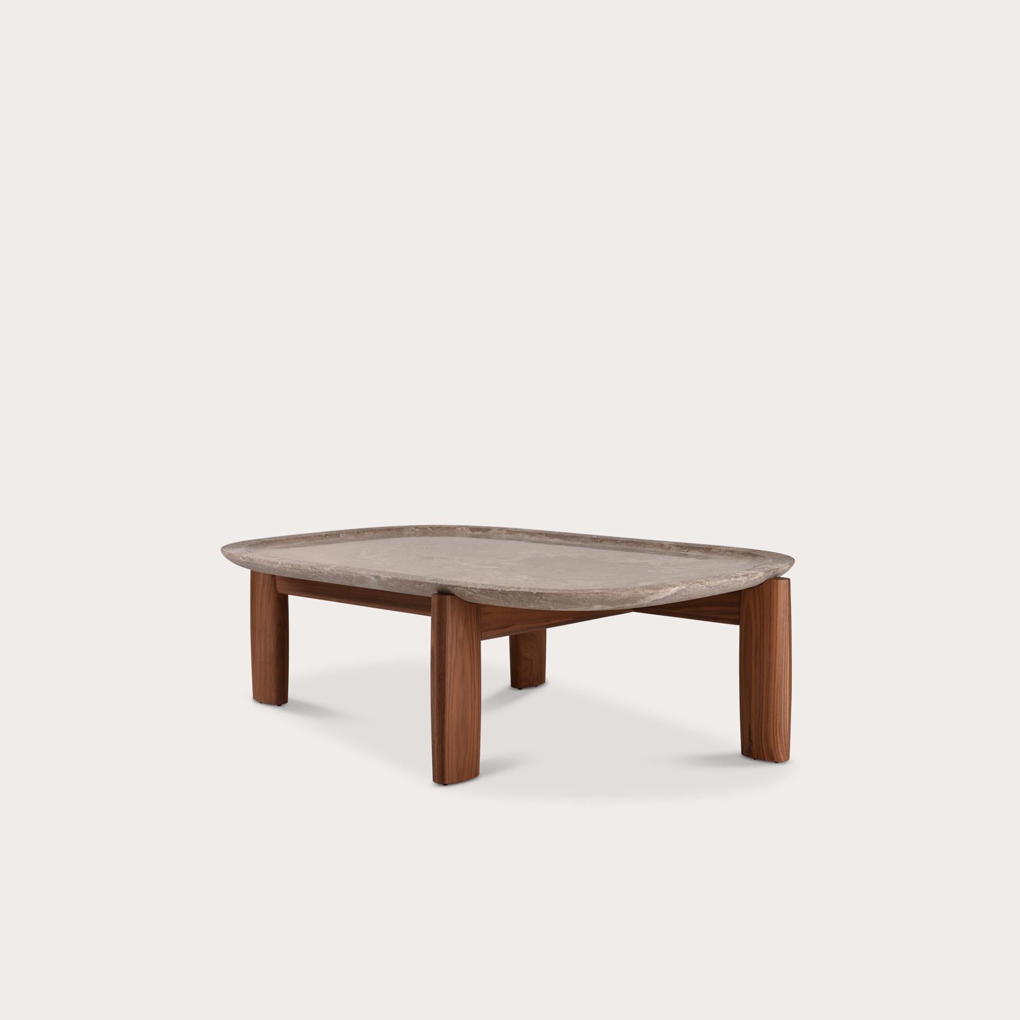 Modern Praia da Granja Rectangular Coffee Table by Sebastian Herkner in Pall Stone For Sale